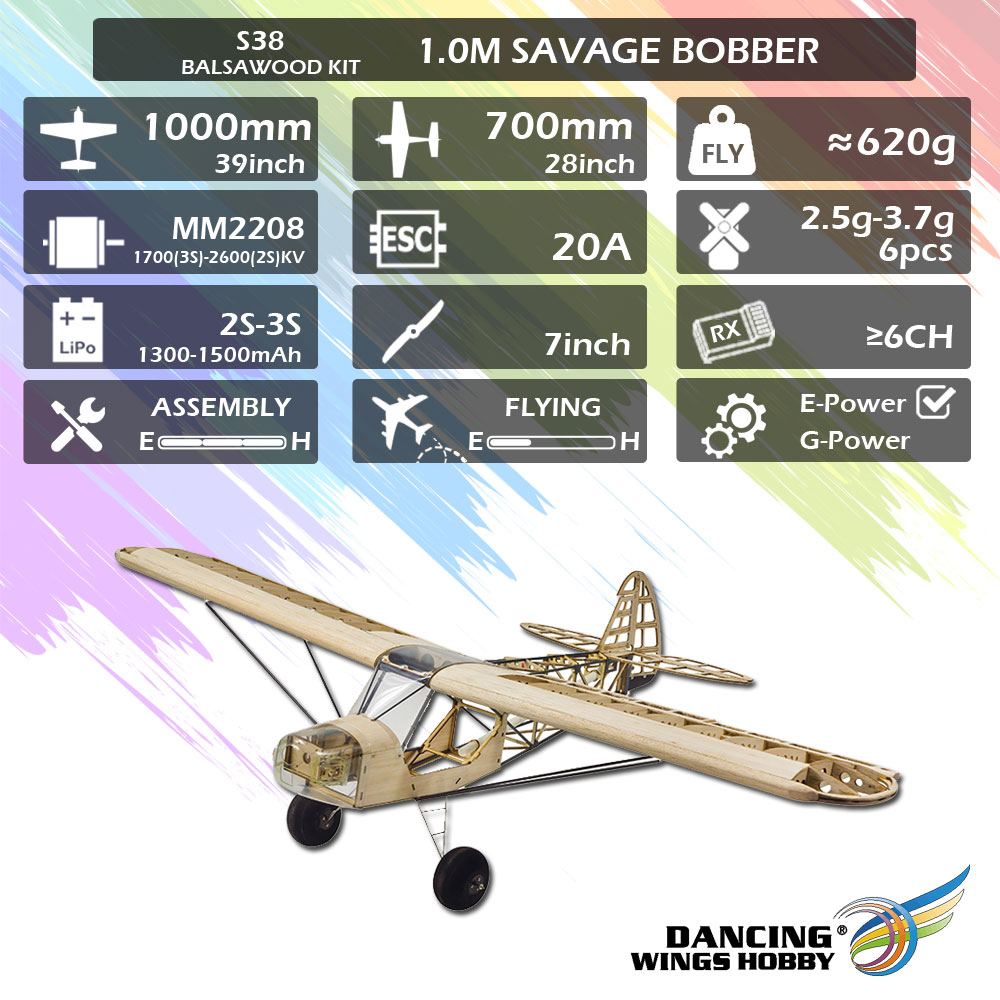 Dancing-Wings-Hobby-S38-Savage-Bobber-1000mm-Spannweite-Balsaholz-RC-Flugzeug-Bausatz-Bausatz-mit-An-1983459-1